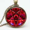 Glass Flame Witchcraft Pentagram Necklace