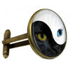 Yin Yang Glass Blue Cat Eye Witchcraft Cufflink